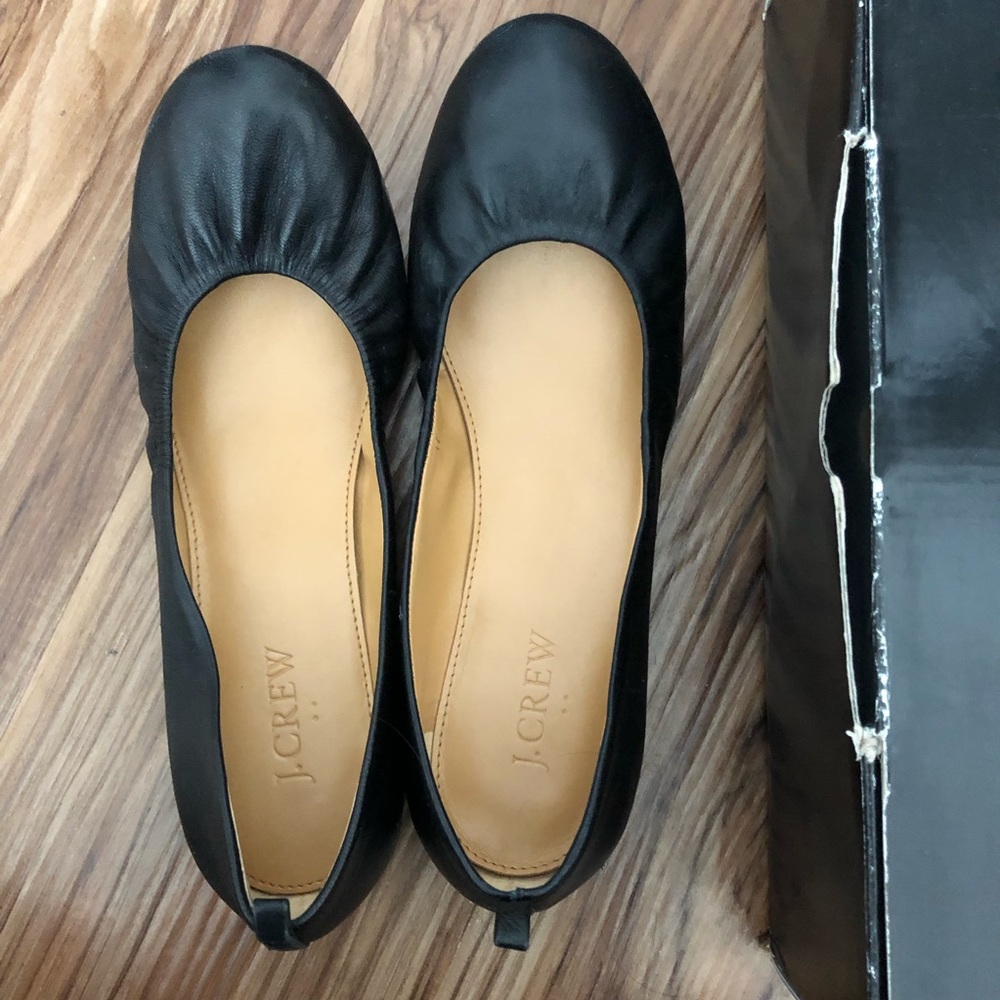 JCrew Anya Ballet Flat Black Leather 7 - Picture 3 of 8